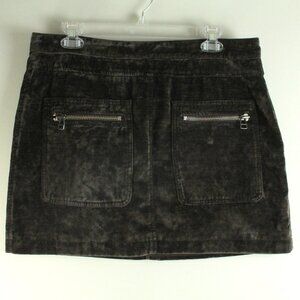 Free People Dust To Dust Brown Crushed Velvet Mini Skirt 12